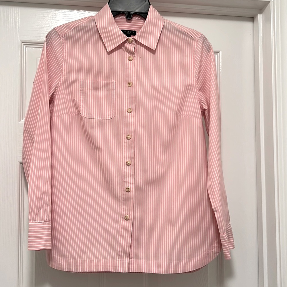 Talbots Button Down Striped Shirt - image 1